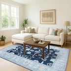 Fame Living Navy Blue Oushak Rug, Modern Rugs, Small Throw, Accent Area Rug - Image 9