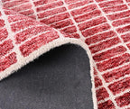 Hand-Tufted 100% Wool Area Rug – Unique Modern Geometric Grid Pattern, Soft - Image 5