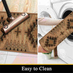 Vintage Geometric Cross Hallway Runner Rug, 2x7ft Entrance Washable Rug - Image 5