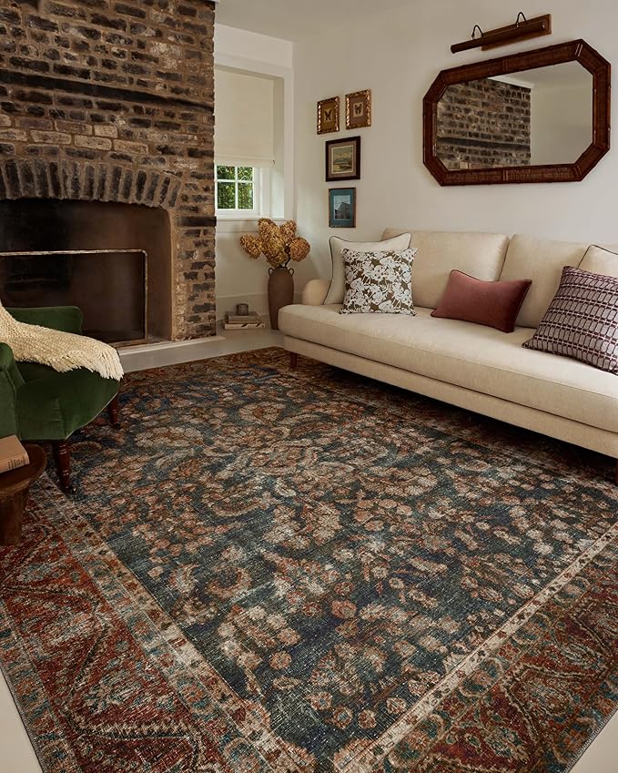 Loloi Chris Loves Julia Jules Collection JUL-10 Ocean/Spice 2'-0" x 5'-0" by Loloi
