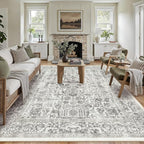 Black Area Rug 6x9 Machine Washable Vintage Living Room Distressed Non Slip - Image 6