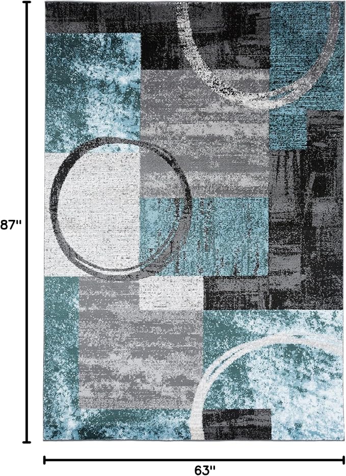 Rugshop Contemporary Circle Design Area Rug, Durable Fade-Resistant Carpet - Image 2
