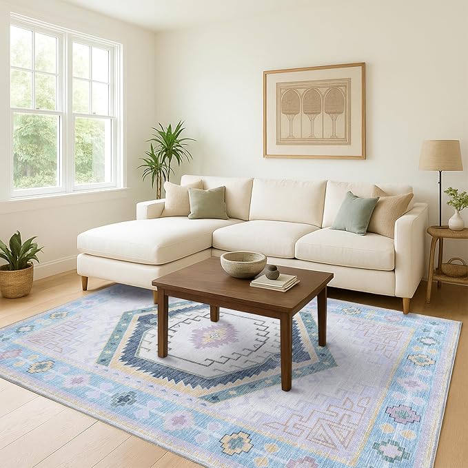 Fame Living Washable Area Rug. Modern Farmhouse. Vintage. Turkish. Bohemian. - Image 2