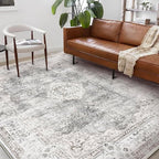 Washable Area Rug 8'x10' Retro Boho Design Non-Shedding Non-Slip Easy Care Ideal - Image 2