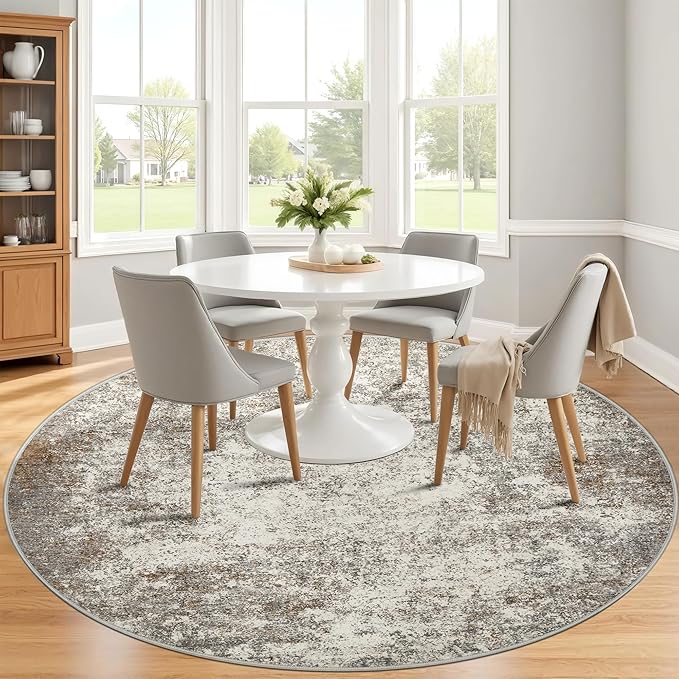 8ft Washable Round Rug - Image 2