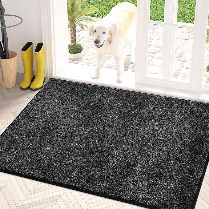 PURRUGS Dirt Trapping Door Mat 34" x 59", Non-Slip Machine Washable Entry Rug by PURRUGS