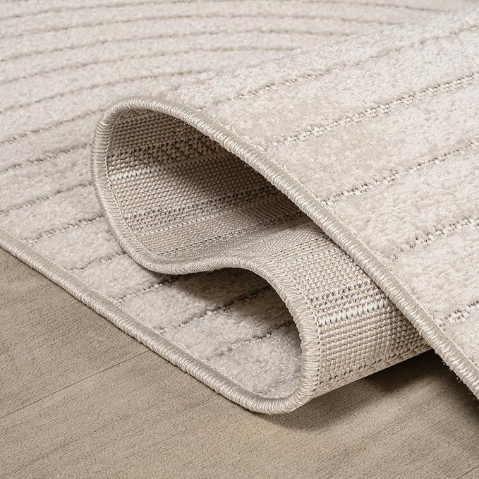 JONATHAN Y Hallie High-Low Curve Ivory/Cream 7x7 Square Indoor/Outdoor Area Rug - Image 4
