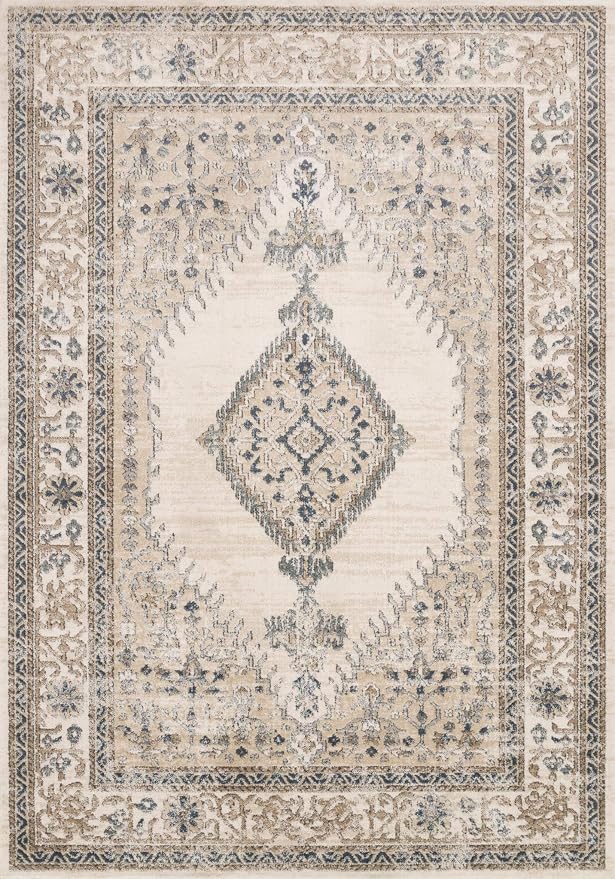 Loloi Teagan Collection TEA-02 Oatmeal/Ivory 11'-6" x 15' Area Rug, Soft - Image 2