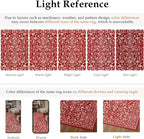 Christmas Runner Rug 2x6 Red Washable Hallway Carpet Retro Floral Holiday - Image 5