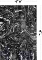 Rugshop Abstract Marble Shag Area Rug Anthracite Dark Gray 4' x 6' Ideal - Image 2