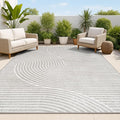 JONATHAN Y Hallie High-Low Curve Gray/Ivory Indoor/Outdoor Area Rug, Minimalist by JONATHANY