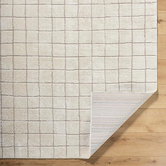 Livabliss x Our PNW Home Cascade Minimalist Grid Area Rug, Grid Ivory/Taupe - Image 5