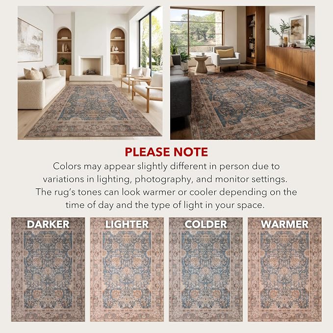 Kuden 4x6 Area Rug, Machine Washable Area Rug - Image 9