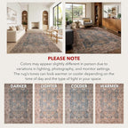 Kuden 3x5 Small Rug, Machine Washable, Non-Slip Backing, Vintage Style - Image 9