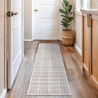 Rugshop Bohemian Stripe Lines Washable Non Slip Runner Rug 2' x 8' Ivory - Image 9