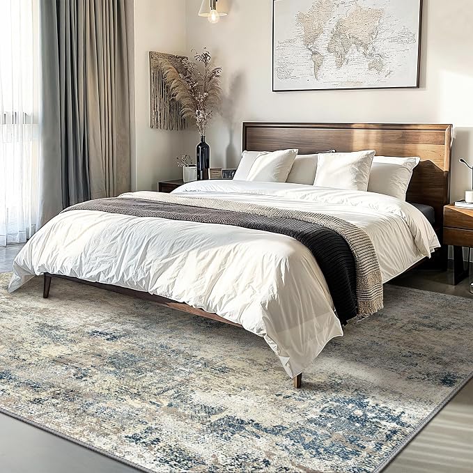 GENIMO Washable Area Rugs for Living Room, 9x12 Modern Non Slip Rugs, Low Pile - Image 8