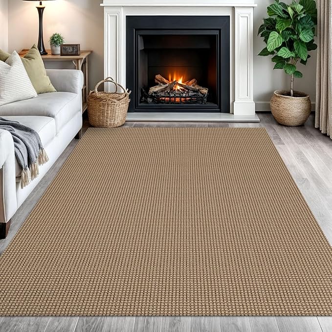 IOHOUZE Washable Area Rug 5x7 Non Slip Rubber Backed Woven Rugs by iOhouze