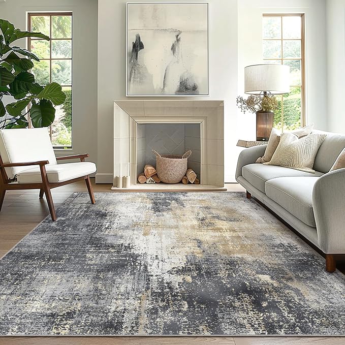 GENIMO Washable Area Rugs for Living Room, 10x14 Modern Non Slip Rugs, Low Pile by GENIMO