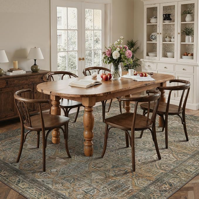 GENIMO 4x6 Area Rugs for Living Room, Machine Washable Non Slip Vintage Rugs - Image 4