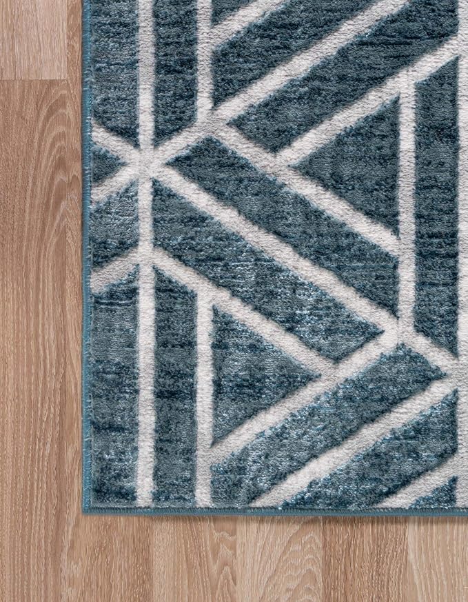 Rugs.com Lattice Trellis Collection Rug – 8' x 10' Blue Low-Pile Rug Perfect - Image 10
