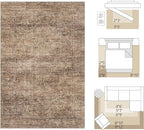 Fmfunctex 2x6 Hallway Runner Rug Rust Brown Vintage Neutral Washable Distressed - Image 2