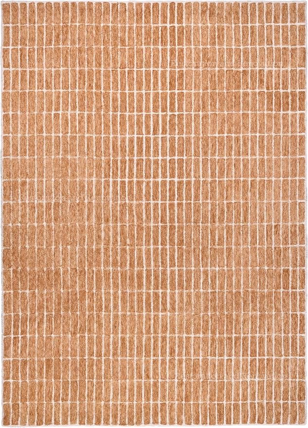 Hand-Tufted 100% Wool Area Rug – Unique Modern Geometric Grid Pattern, Soft by RestorationandRenovation
