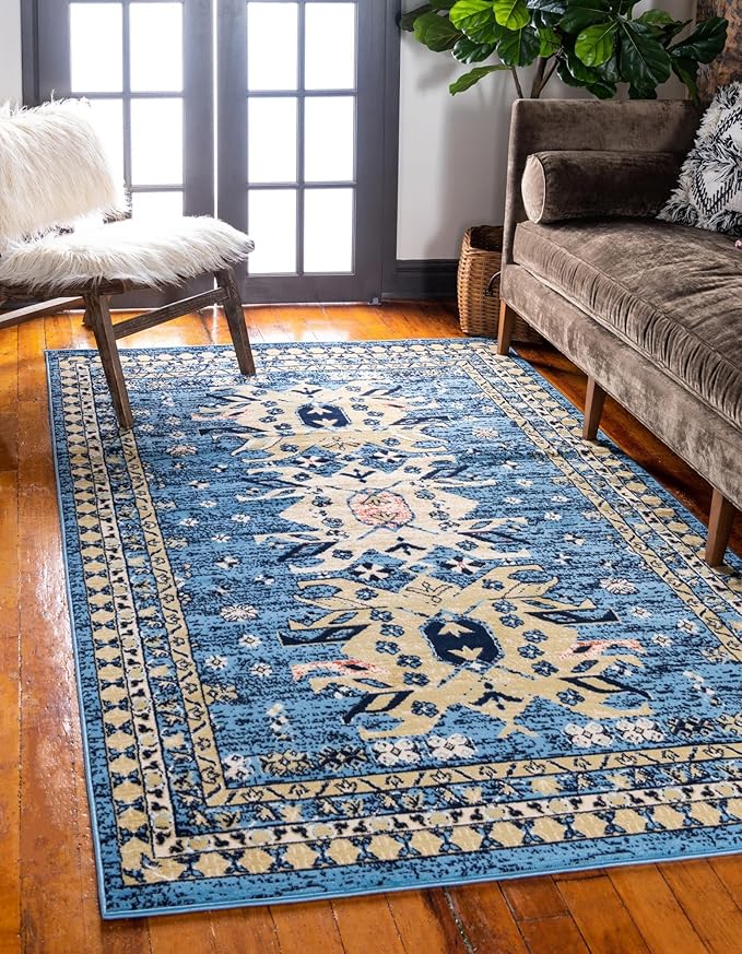 Unique Loom Taftan Collection Border Geometric Tribal Inspired Design Area Rug by UniqueLoom