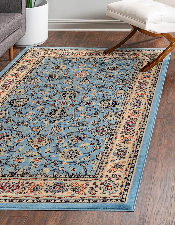 Rugs.com Yasmin Collection Rug – 9' x 12' Light Blue Medium Rug Perfect - Image 4