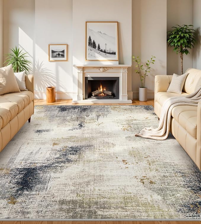 7x9 Washable Area Rugs by KiginaraArt