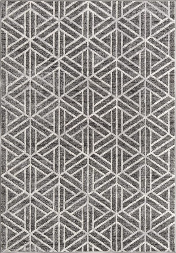 Rugs.com Lattice Trellis Collection Rug – 7' x 10' Gray Low-Pile Rug Perfect - Image 3