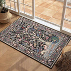 Rugcomf Indoor Door Mat 2x3 Rug Vibrant Tree of Life-Patterned Vintage Machine - Image 2