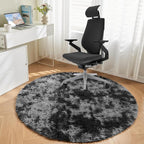 Andency Tie-Dyed Dark Grey Round Area Rug - Image 8