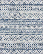 KUTA Moroccan 8x10 Rugs for Living Room Blue White, Washable Boho Area Rug - Image 8
