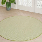 Nourison Home Courtyard Ivory Green 4' x Round Area Rug by NourisonHome