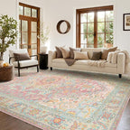 Kokia 5x7 Washable Area Rugs Pink Orange - Image 9