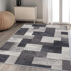 Modern Geometric Patchwork Indoor Area Rug - Image 6