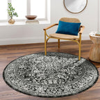 vivorug Round Rug 6ft Vintage-Inspired Round Area Rug Non-Slip Indoor Carpet - Image 4