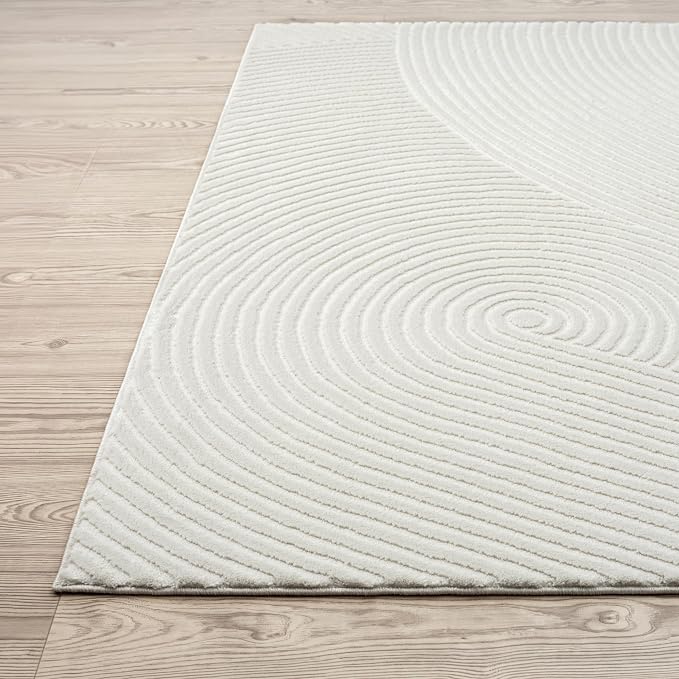 Abani Cream Area Rug for Living Room, Bedroom- Zen Reiki Pattern- 2'6" x 6' - Image 6