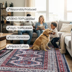Fame Rugs Turkish Rug. Washable Vintage Oriental Antique Inspired Traditional - Image 6