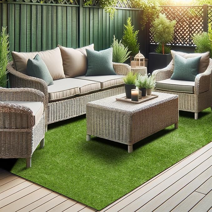 Ottomanson 6'6" x 15' Artificial Faux Grass Rug by Ottomanson