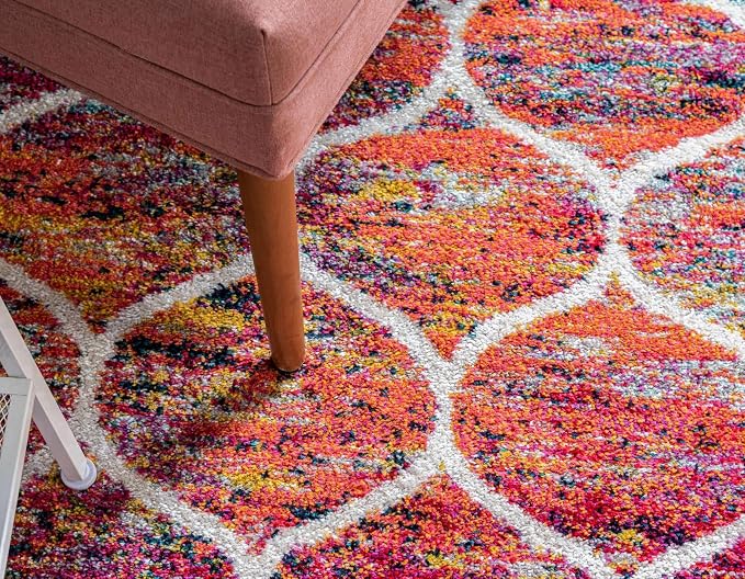 Rugs.com Lattice Frieze Collection Rug – 6' Octagon Multi Medium Rug Perfect - Image 5