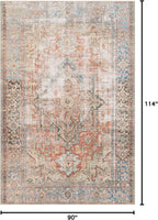Loloi Loren Collection LQ-15 Terracotta/Sky 7'-6" x 9'-6" Area Rug - Image 2