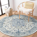 Area Rugs 4ft Washable Non-Slip, Floral Vintage Distress Print Pattern by RELEANY