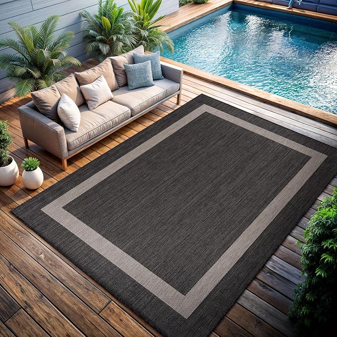 CAMILSON Outdoor Rug 9x12, Large Modern Outside Rugs - Image 4