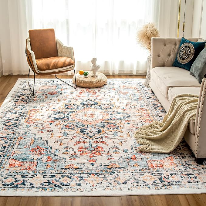 VK VK·LIVING Machine Washable Rug 4'x6' Vintage Design Washable Area Rugs by VKVK%C2%B7LIVING