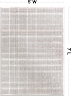 Rugshop Bohemian Stripe Lines Washable Non Slip Area Rug 5' x 7' Ivory - Image 2