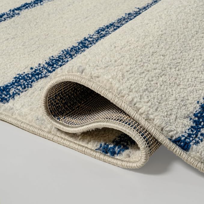JONATHAN Y Williamsburg Minimalist Stripe Cream/Navy Indoor Area Rug, - Image 7