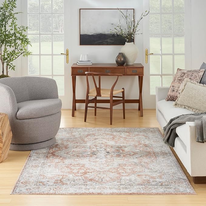Nourison Home Astra Machine Washable Gold Multicolor 6'7" x 9' Area Rug - Image 3