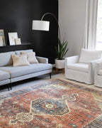 Loloi Skye Collection SKY-11 Rust/Blue 7' x 9' Oval Area Rug by Loloi