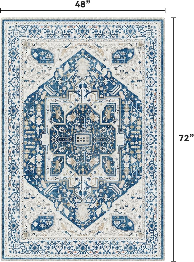 EnHomee 4x6 Area Rugs for Living Room, Boho Area Rug, Machine Soft Washable Rug - Image 2